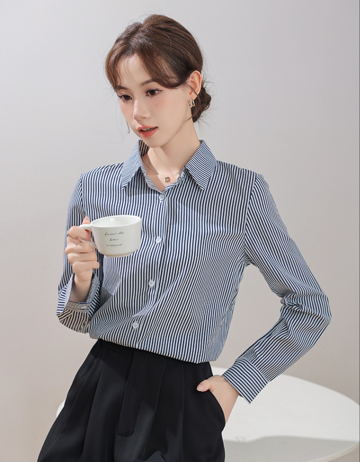 Slim Korean style profession tops temperament autumn shirt