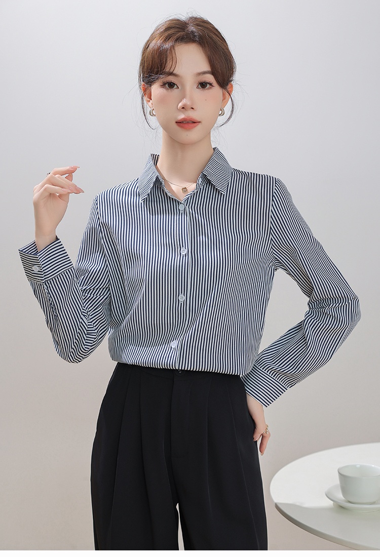 Slim Korean style profession tops temperament autumn shirt