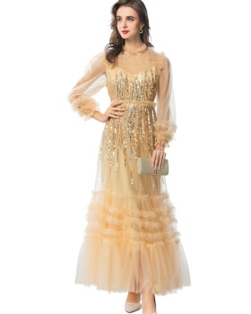 European style dress sequins formal dress for women