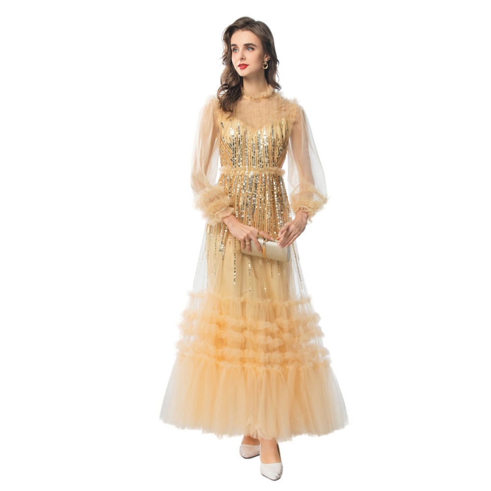 European style dress sequins formal dress for women