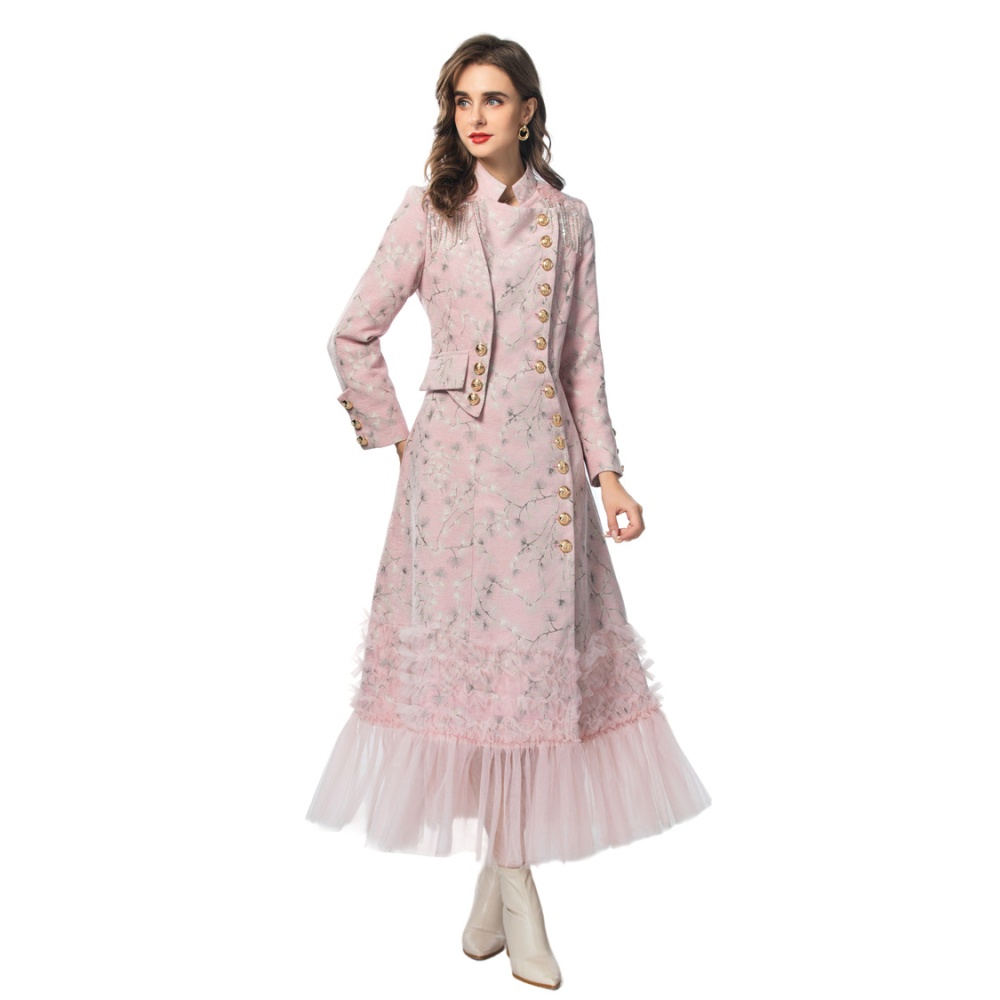 France style European style coat long Casual overcoat