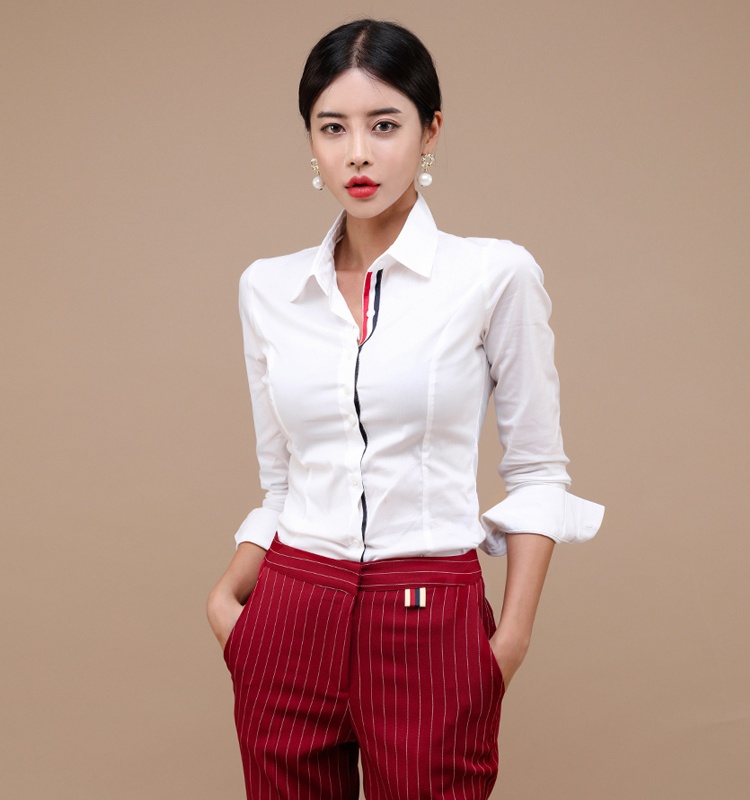 Fashion spring and autumn Korean style profession shirt for women