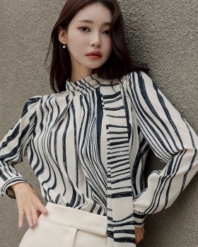 Personality niche autumn shirt zebra retro tops for women