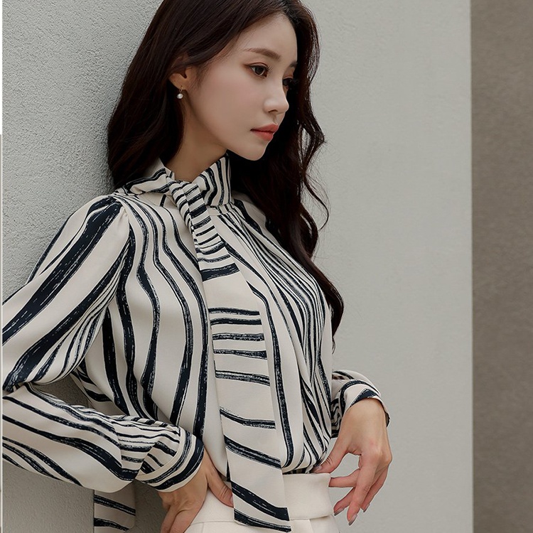 Personality niche autumn shirt zebra retro tops for women