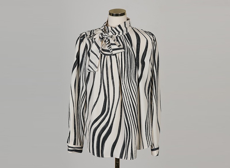 Personality niche autumn shirt zebra retro tops for women