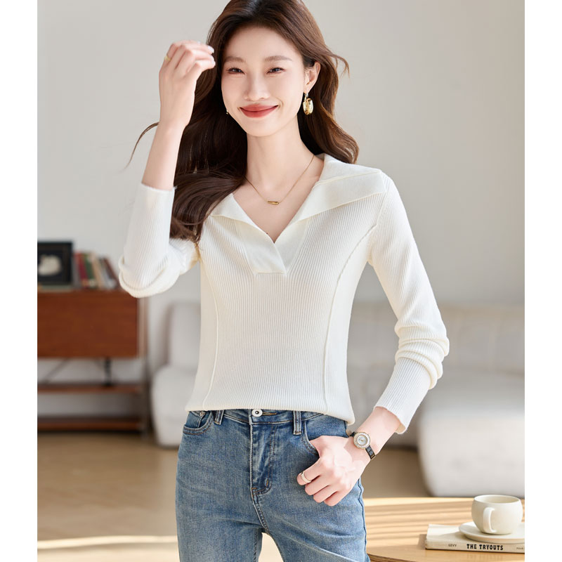 Korean style autumn bottoming shirt pullover knitted tops