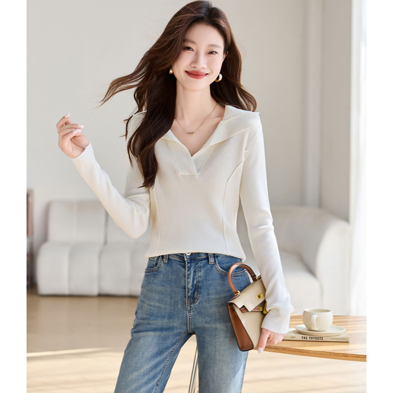 Korean style autumn bottoming shirt pullover knitted tops