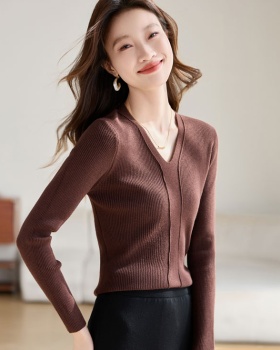 France style sweater pit stripe bottoming shirt for women