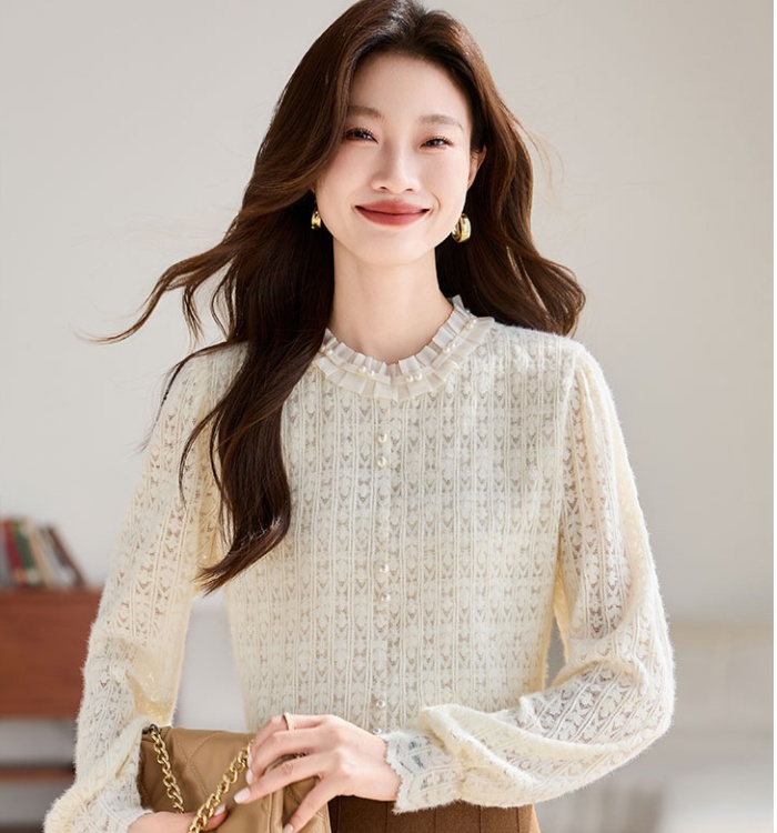 Long sleeve bottoming shirt sweet small shirt for women