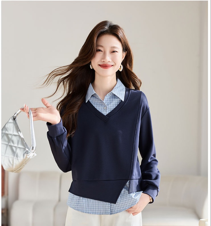 Autumn and winter plaid hoodie niche shirt for women