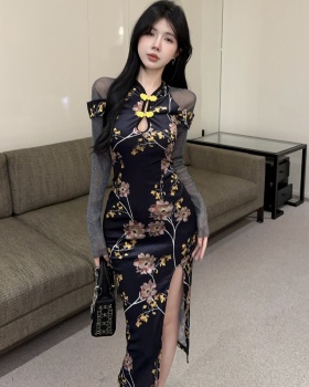 Chinese style dress long cheongsam for women