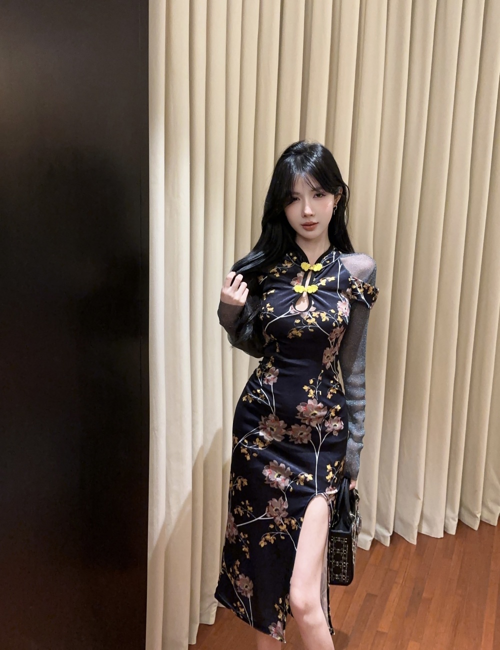 Chinese style dress long cheongsam for women