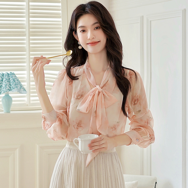 Western style niche tops France style autumn shirt for women