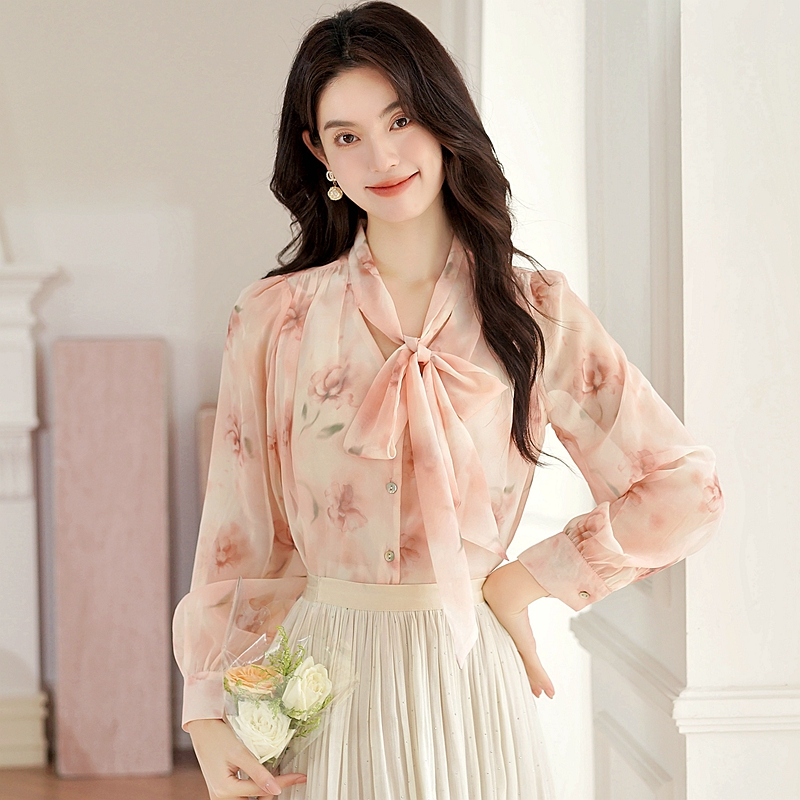 Western style niche tops France style autumn shirt for women