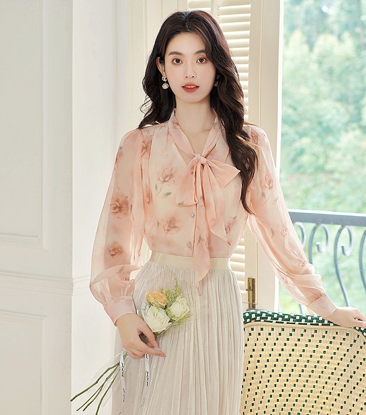 Western style niche tops France style autumn shirt for women