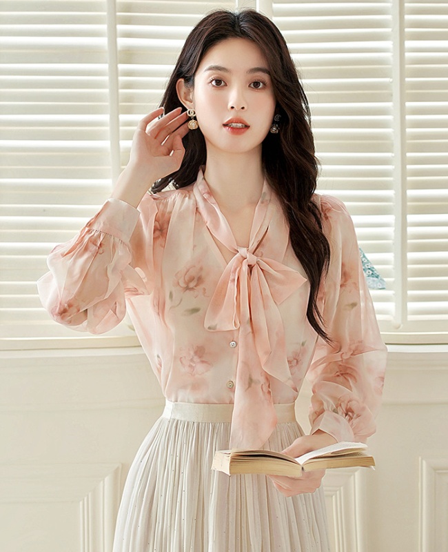 Western style niche tops France style autumn shirt for women