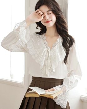 Lace France style tops spring and autumn shirt for women