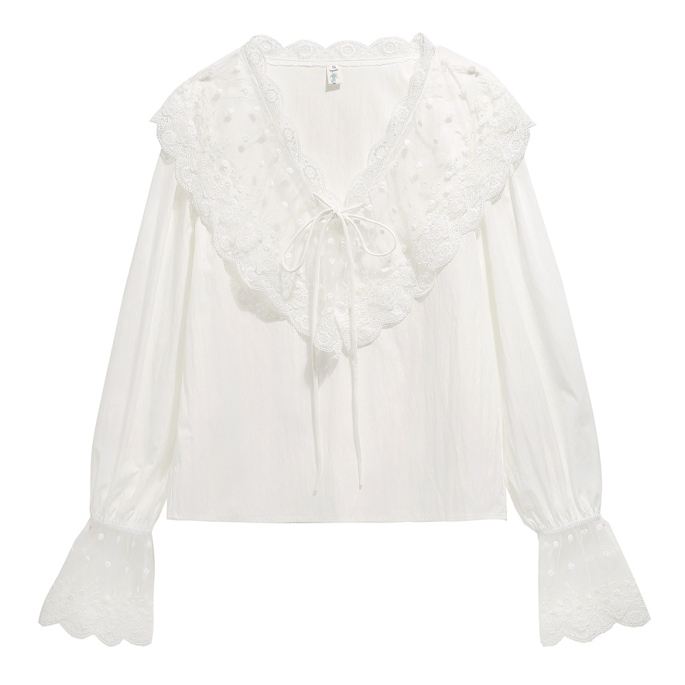 Lace France style tops spring and autumn shirt for women