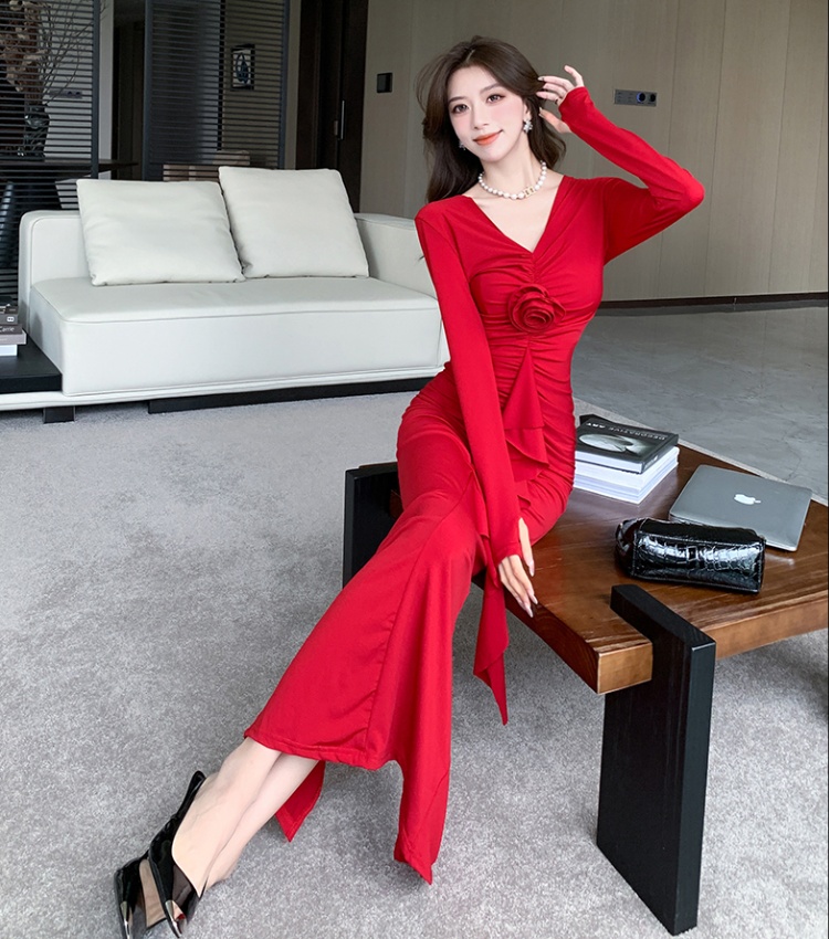 Package hip fashion long dress irregular dress