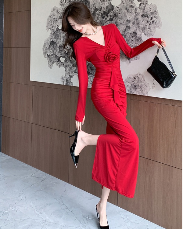 Package hip fashion long dress irregular dress