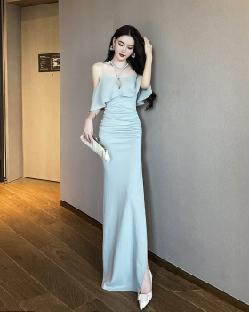 Nightclub split dress low-cut long dress for women