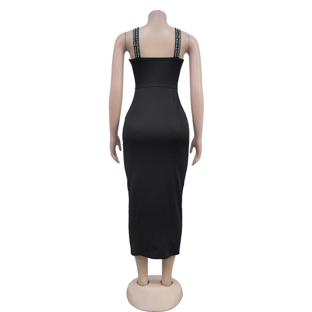 European style long fashion sling dress for women