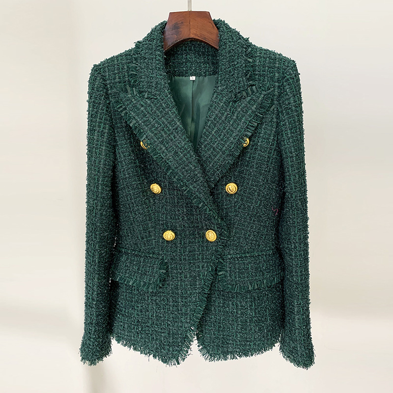 Autumn and winter dark-green coat slim business suit