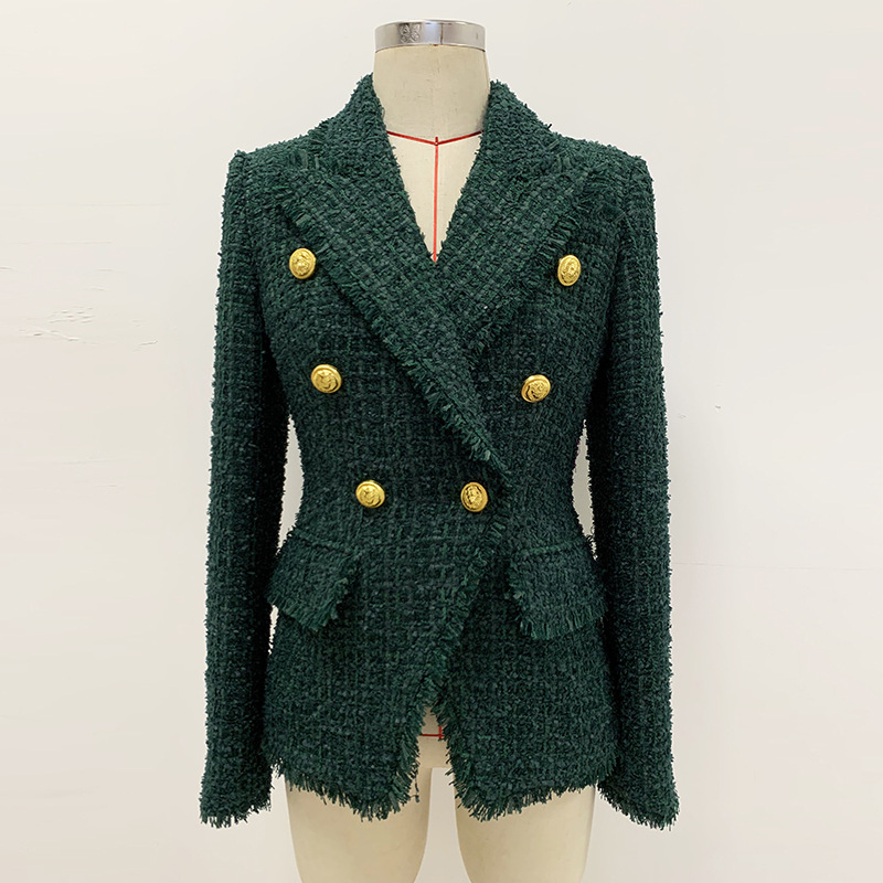 Autumn and winter dark-green coat slim business suit