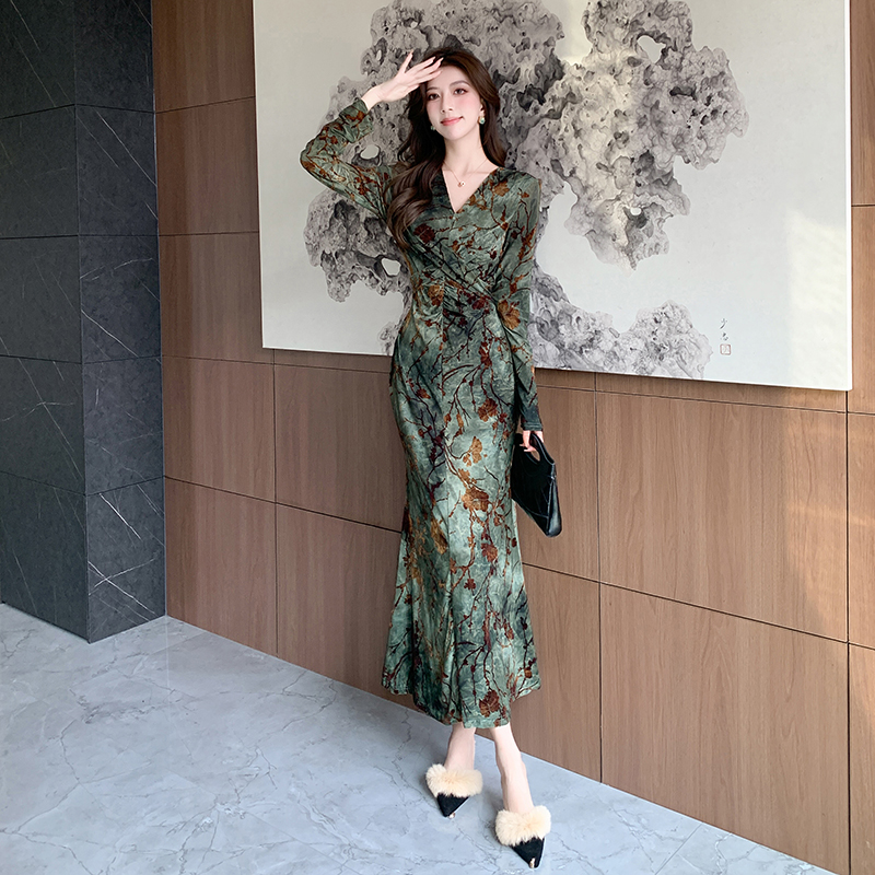 Autumn and winter long dress jumpsuit for women