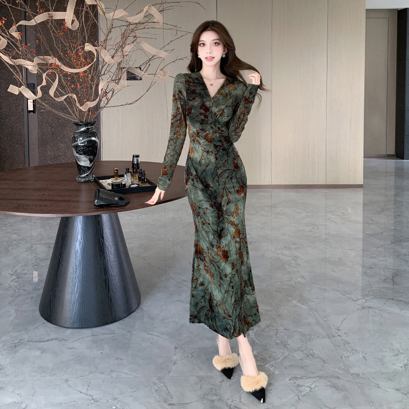 Autumn and winter long dress jumpsuit for women