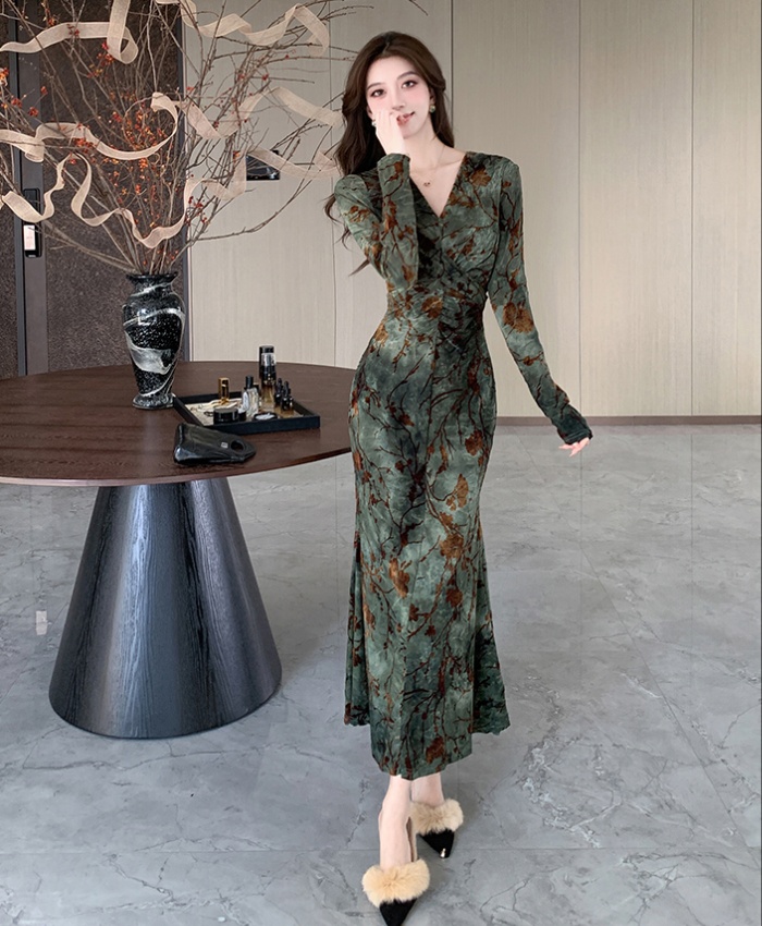 Autumn and winter long dress jumpsuit for women