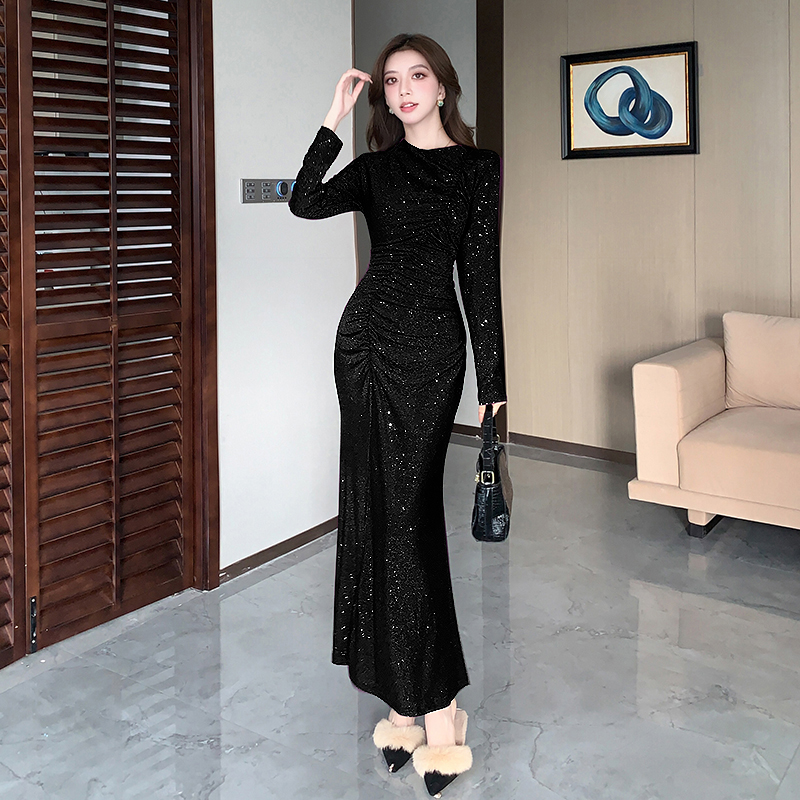 Simple liangsi jumpsuit autumn and winter long dress for women