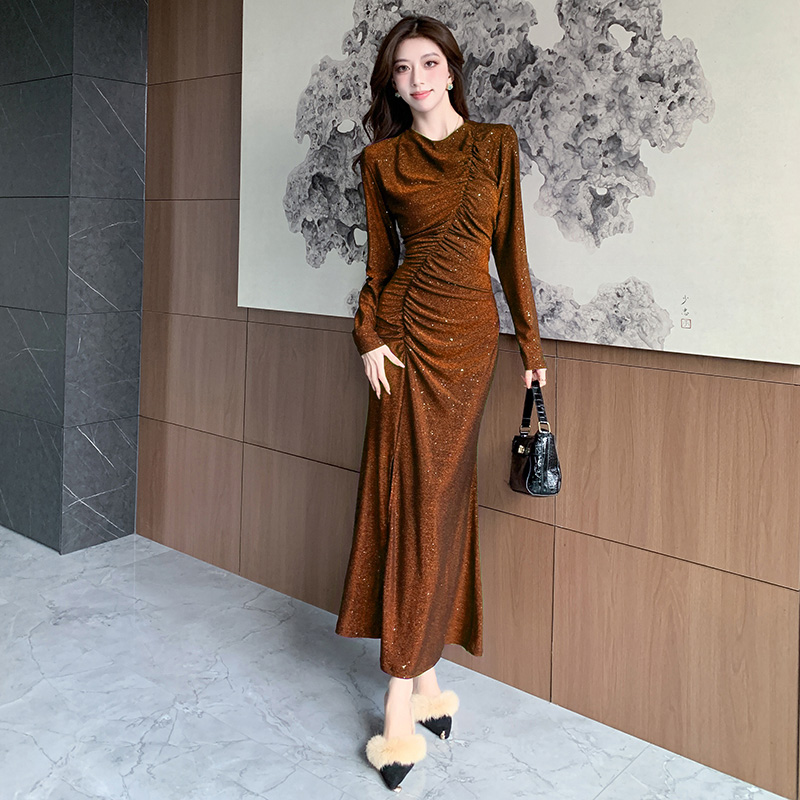 Simple liangsi jumpsuit autumn and winter long dress for women