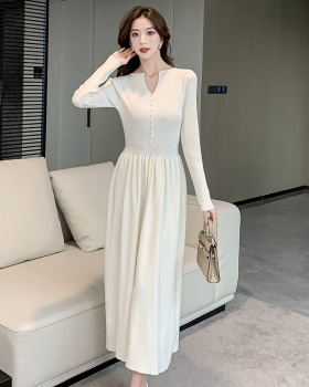 A-line Hepburn style sweater dress knitted dress