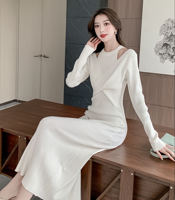 Slim strapless dress temperament France style long dress