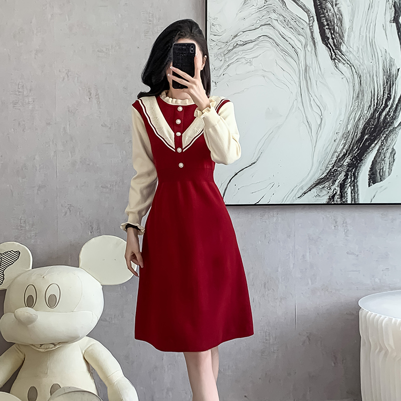 Long sleeve temperament chanelstyle autumn and winter dress