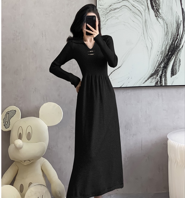 Slim pinched waist fashion temperament France style dress