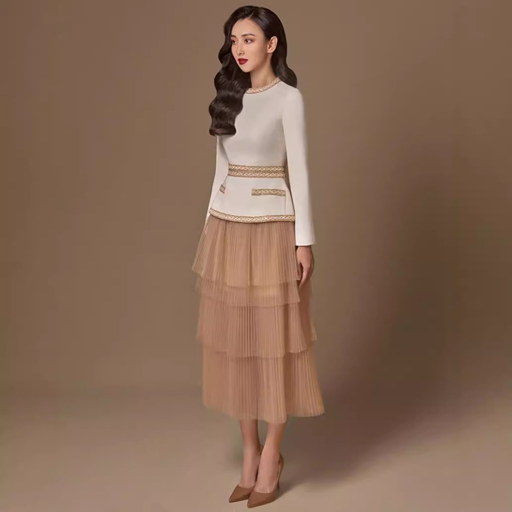 Ladies fashion elegant skirt 2pcs set for women