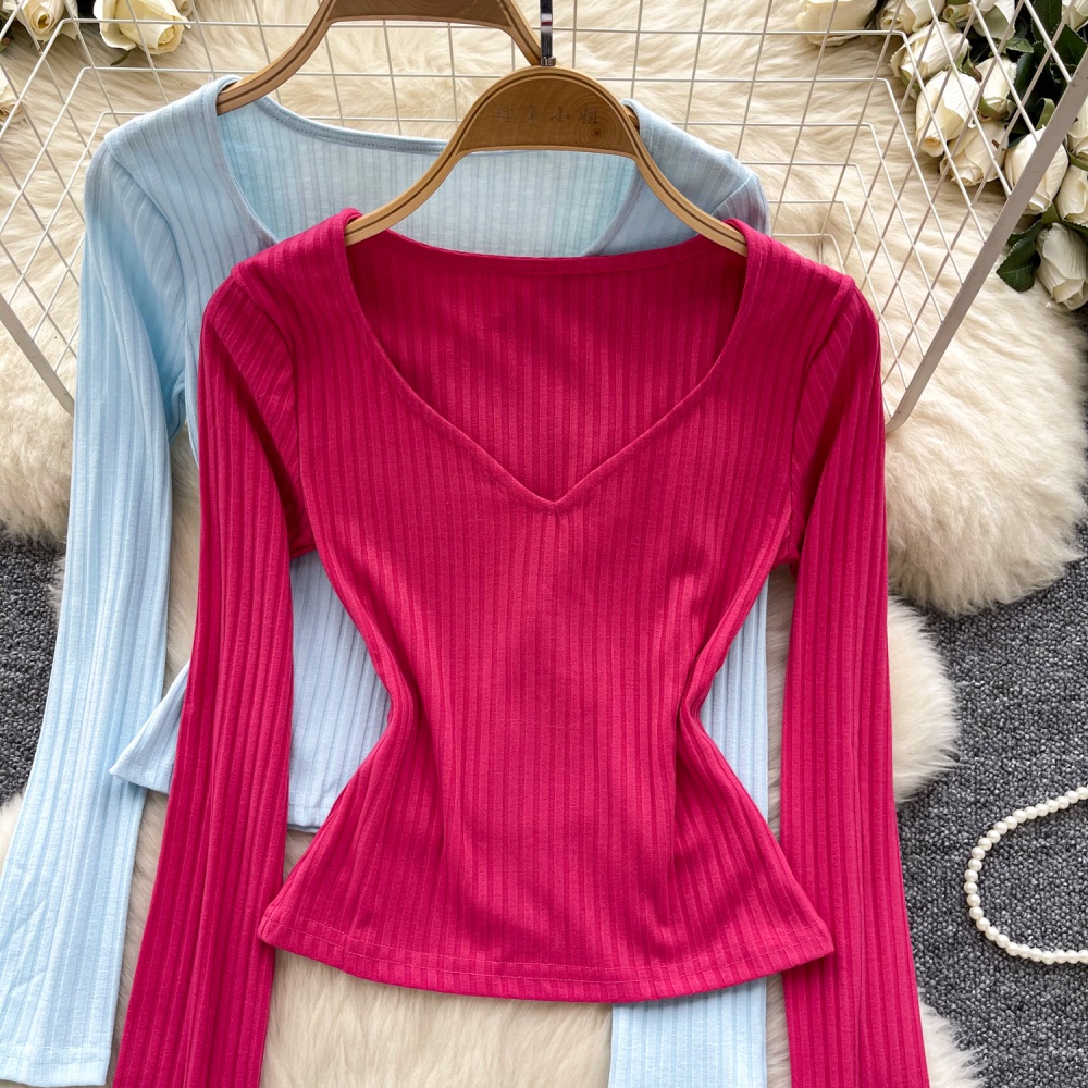 Fashion all-match sweater European style slim tops