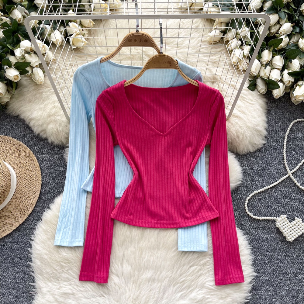 Fashion all-match sweater European style slim tops