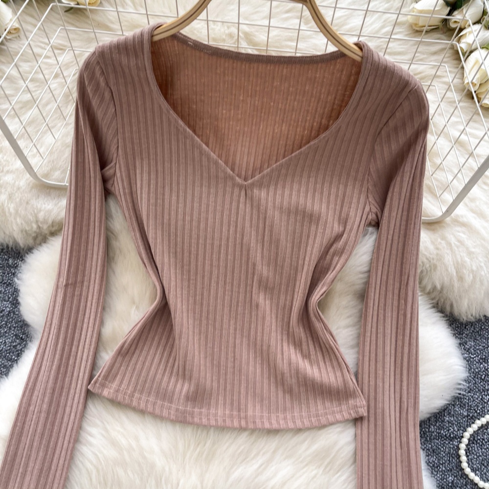 Fashion all-match sweater European style slim tops