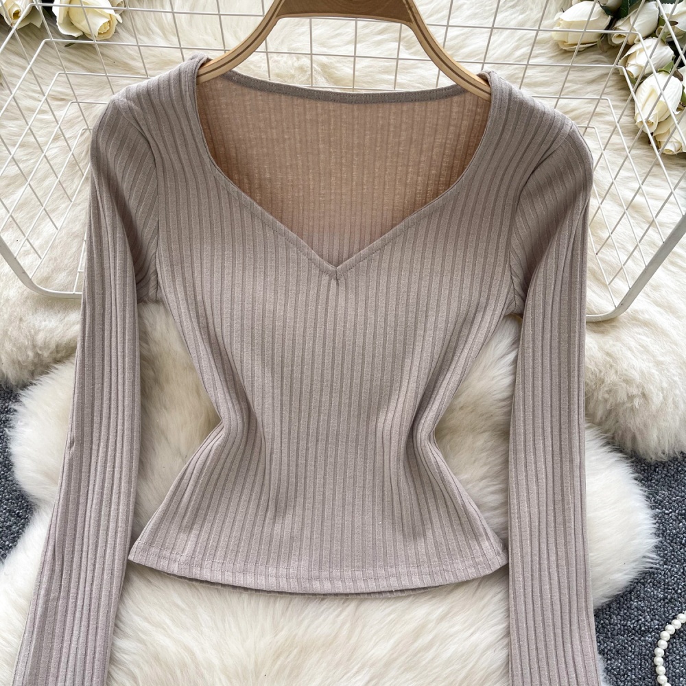 Fashion all-match sweater European style slim tops