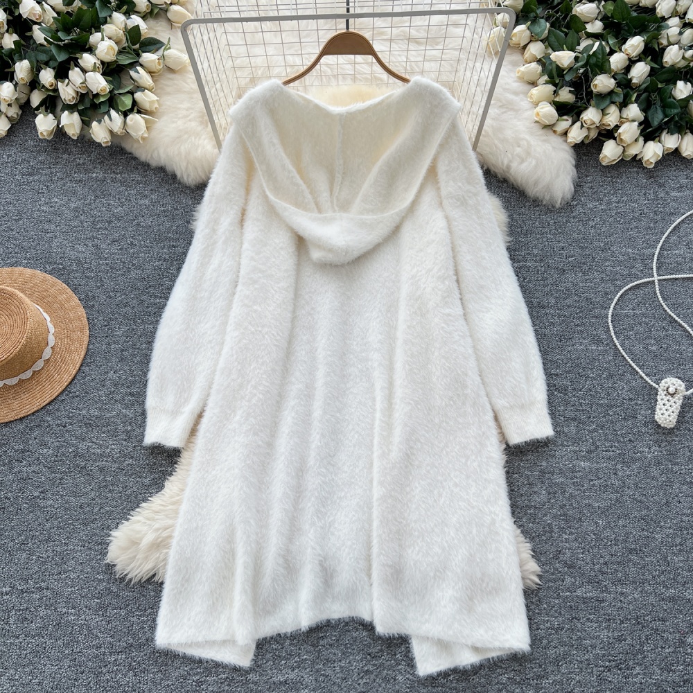 Knitted long sling slim shawl tender lazy plush coat