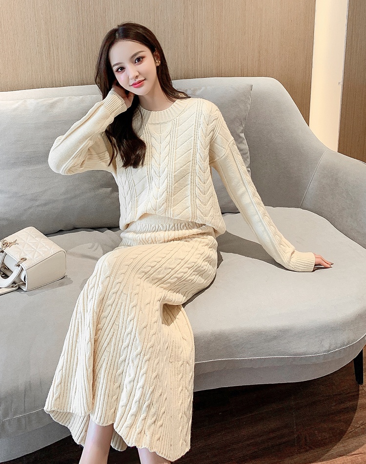 Slim Korean style tops fashion sweater a set