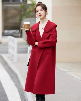 Woolen chanelstyle overcoat temperament coat for women