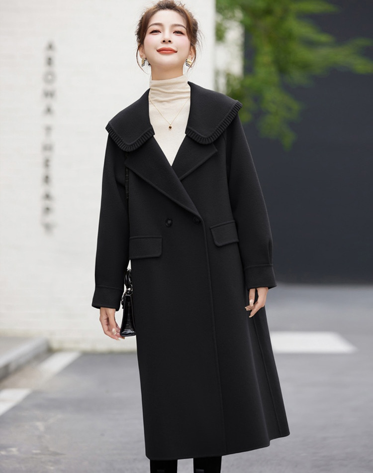 Woolen chanelstyle overcoat temperament coat for women