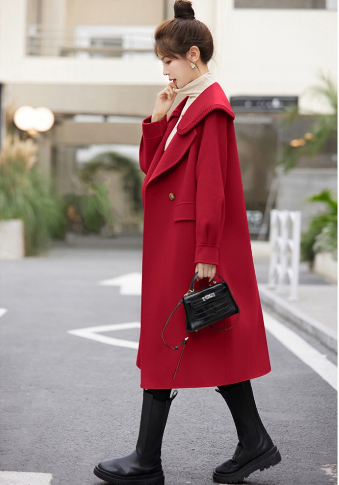 Woolen chanelstyle overcoat temperament coat for women