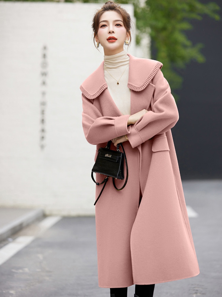 Woolen chanelstyle overcoat temperament coat for women