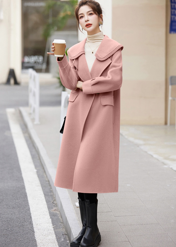 Woolen chanelstyle overcoat temperament coat for women