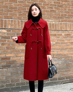 Wedding long woolen coat woolen overcoat for women